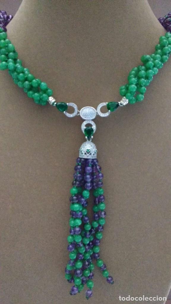 Joyeria: Collar jadeita y amatista. - Foto 3