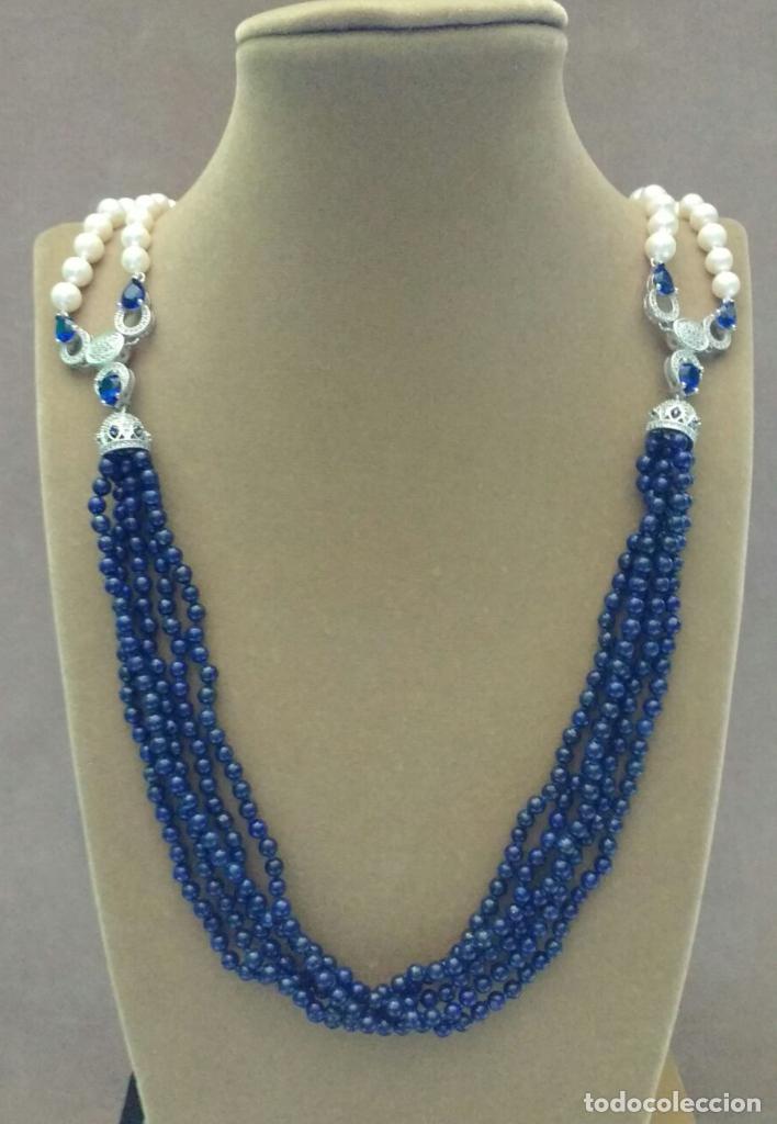 Joyeria: Collar perla y lapisl&agrave;zuli. - Foto 2