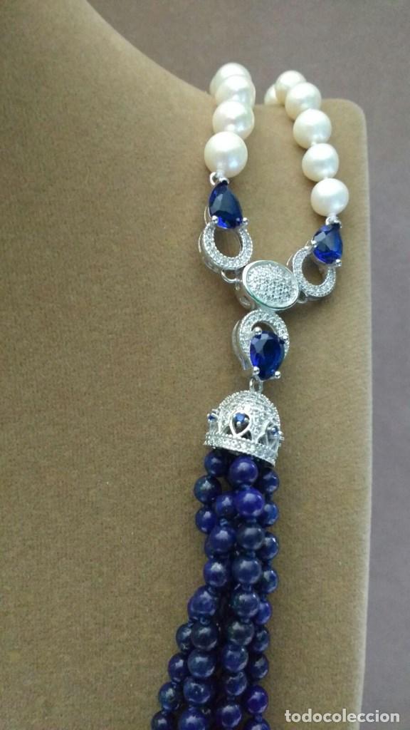 Joyeria: Collar perla y lapisl&agrave;zuli. - Foto 3