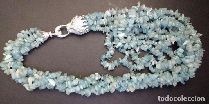 Joyeria: Collar largo chips de aguamarina AAA. - Foto 3