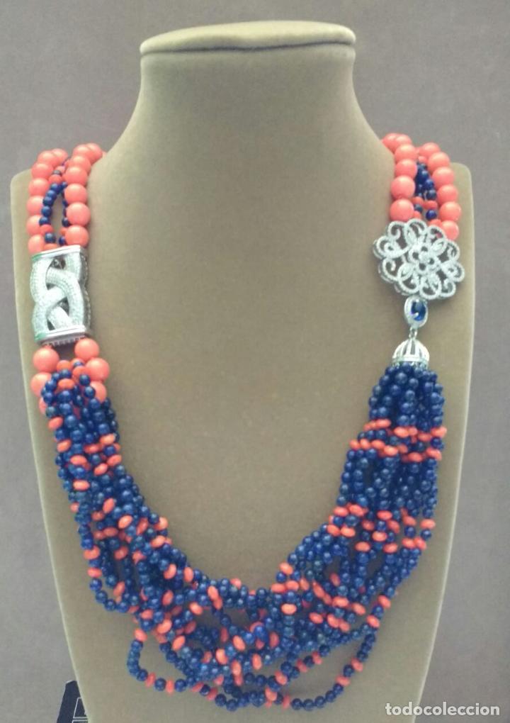 Joyeria: Collar &uacute;nico de coral y lapisl&aacute;zuli. - Foto 1