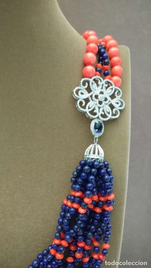 Joyeria: Collar &uacute;nico de coral y lapisl&aacute;zuli. - Foto 2