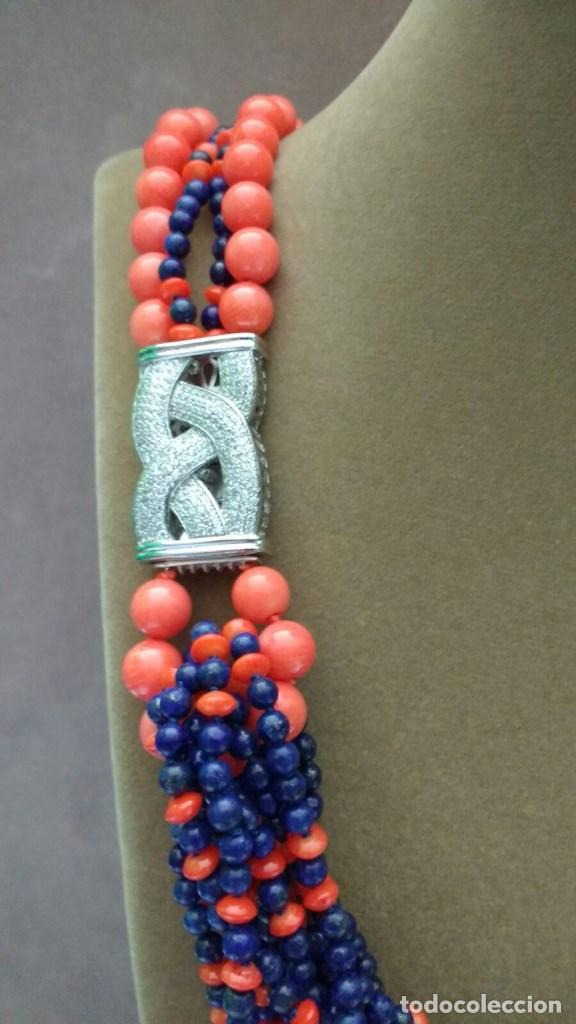 Joyeria: Collar &uacute;nico de coral y lapisl&aacute;zuli. - Foto 3