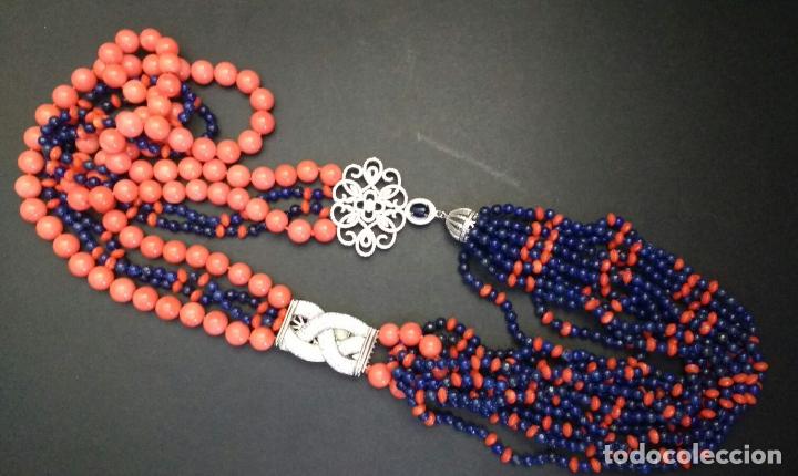 Joyeria: Collar &uacute;nico de coral y lapisl&aacute;zuli. - Foto 4