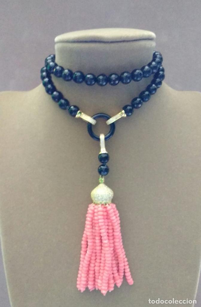 Joyeria: Collar &oacute;nix con borla de coral. - Foto 1