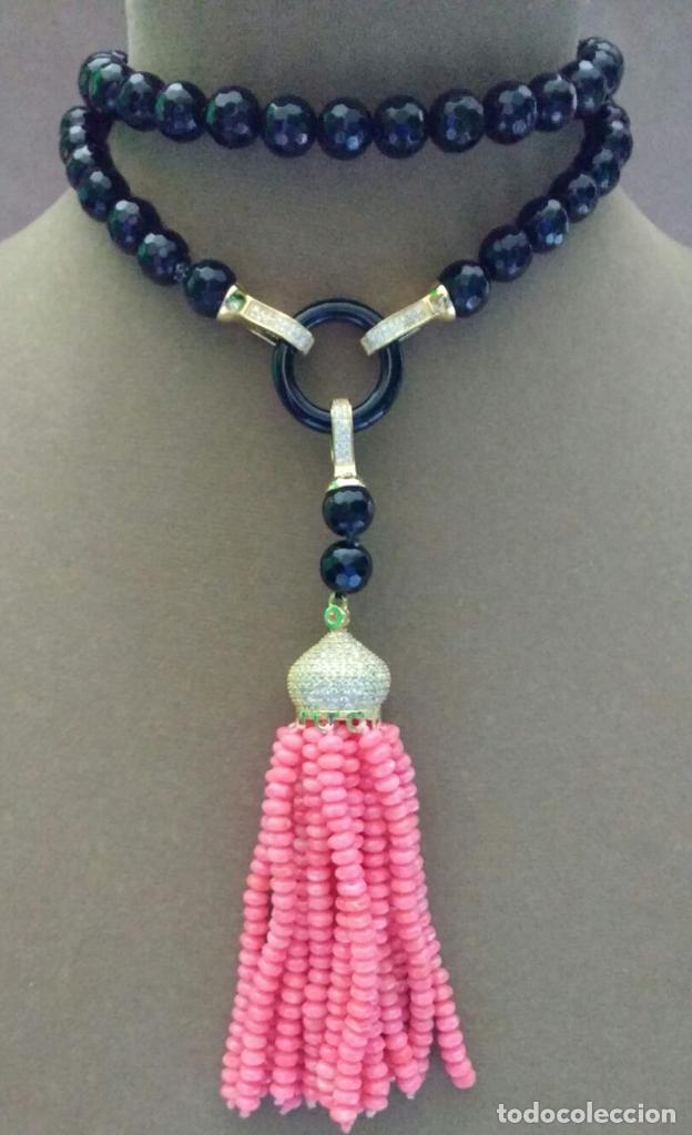 Joyeria: Collar &oacute;nix con borla de coral. - Foto 2