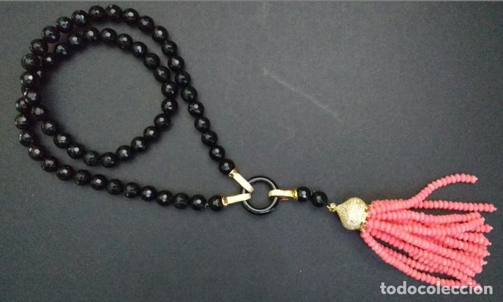 Joyeria: Collar &oacute;nix con borla de coral. - Foto 3