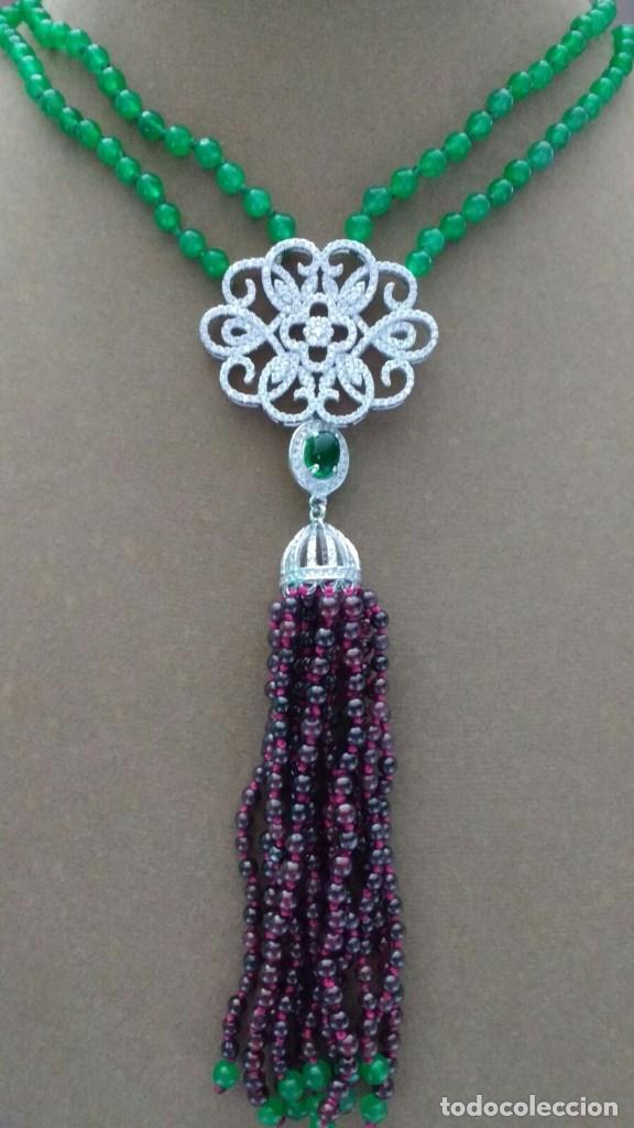 Joyeria: Collar jadeita y granate. - Foto 2