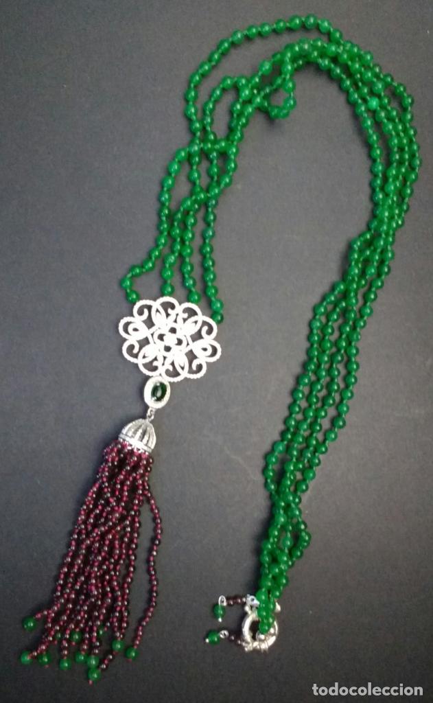 Joyeria: Collar jadeita y granate. - Foto 3