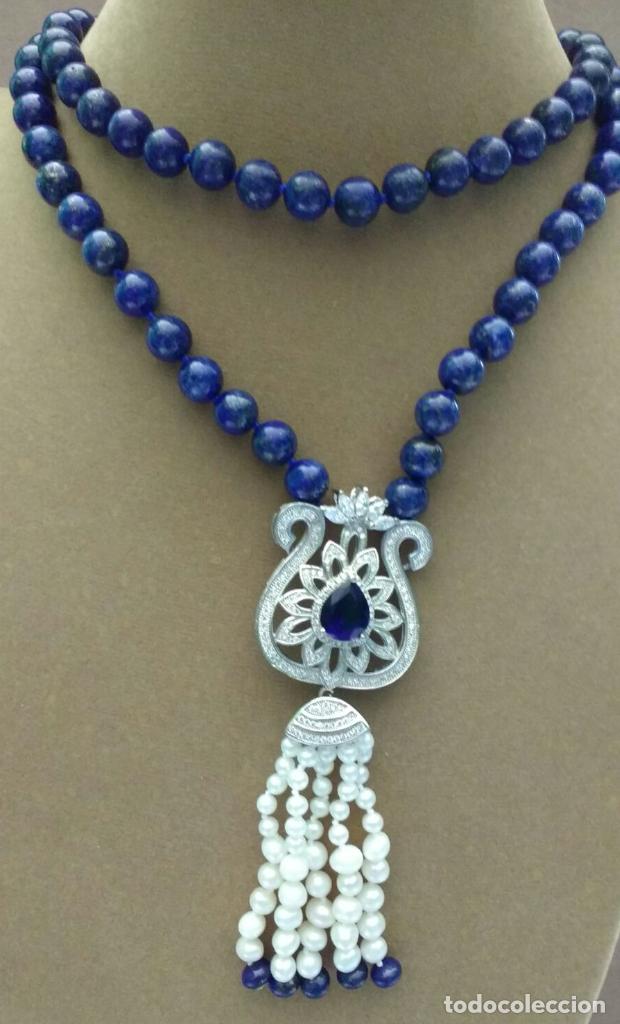 Joyeria: Collar lapisl&aacute;zuli y perla. - Foto 3