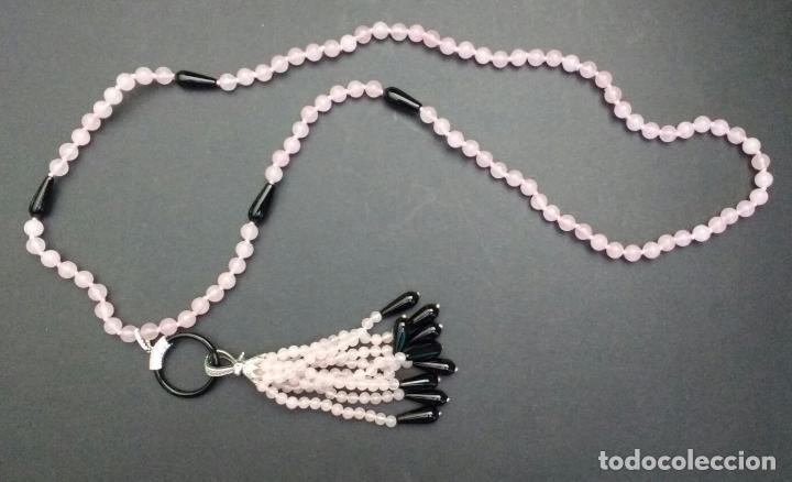 Joyeria: Collar de cuarzo rosa y &oacute;nix. - Foto 1