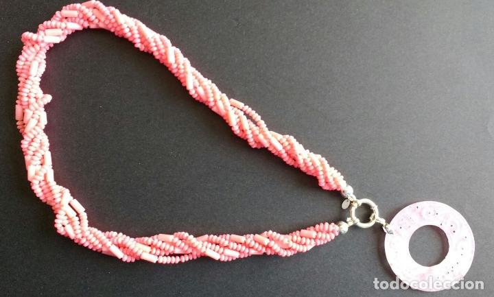 Joyeria: Collar varias tiras coral rosa. - Foto 1