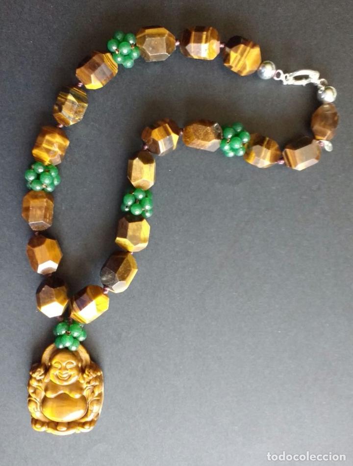 Joyeria: Collar de ojo de tigre y jadeita. - Foto 1