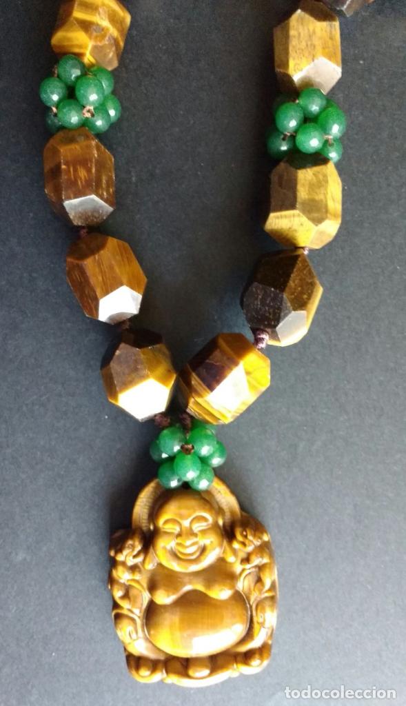 Joyeria: Collar de ojo de tigre y jadeita. - Foto 2