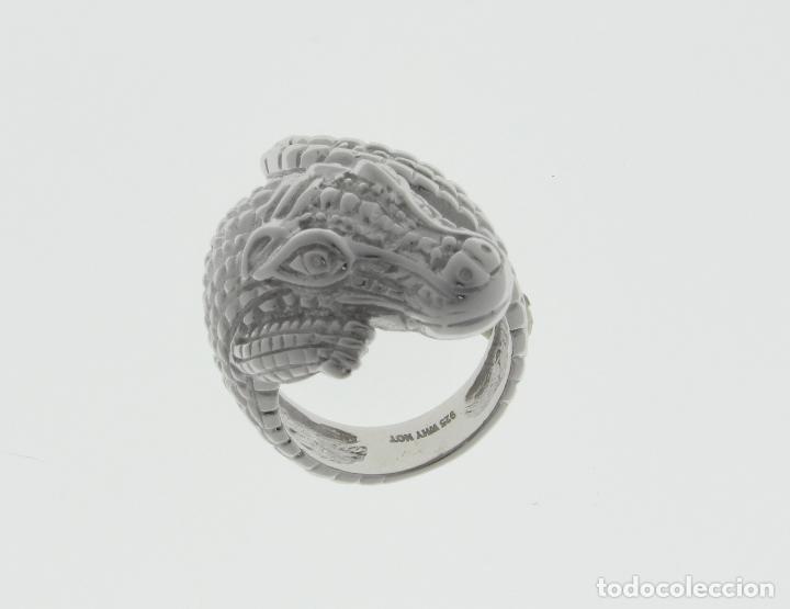 Joyeria: Anillo plata forma de cocodrilo. - Foto 1
