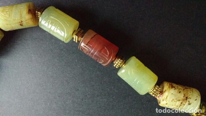 Joyeria: Collar barriles de &aacute;gata labrados. - Foto 3