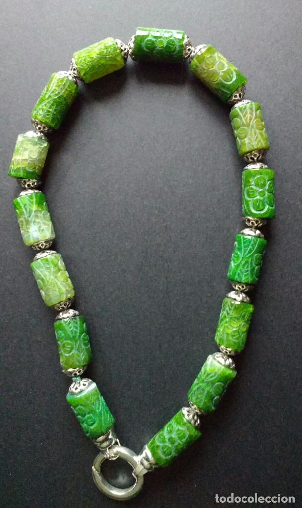 Joyeria: Collar barriles de &aacute;gata verde. - Foto 1