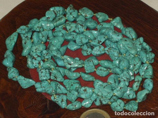Joyeria: COLLAR LARGO DE TURQUESAS ANUDADO.VINTAGE. - Foto 6