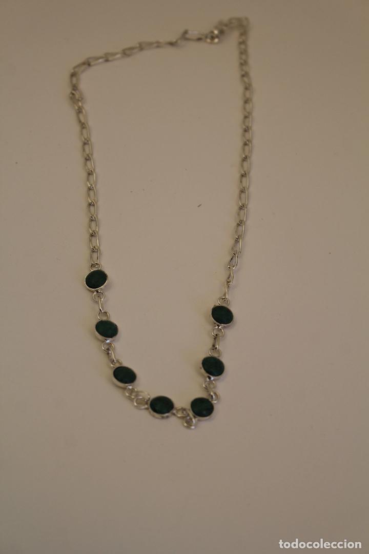 Joyeria: collar en plata de ley con piedra verde - Foto 2