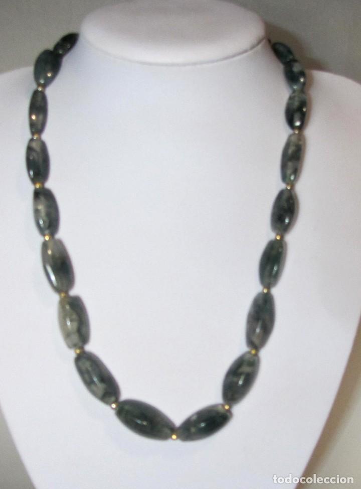 Joyeria: collar &aacute;gata veteada azul - Foto 2