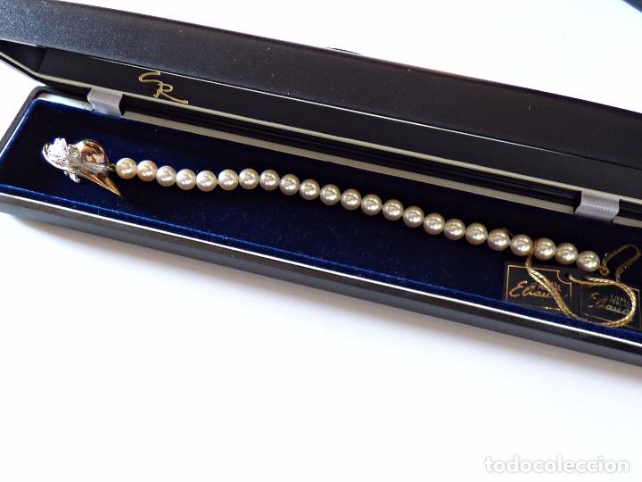 Joyeria: PULSERA DE PLATA DORADA Y PERLAS DE MANACOR. A&Ntilde;OS 90