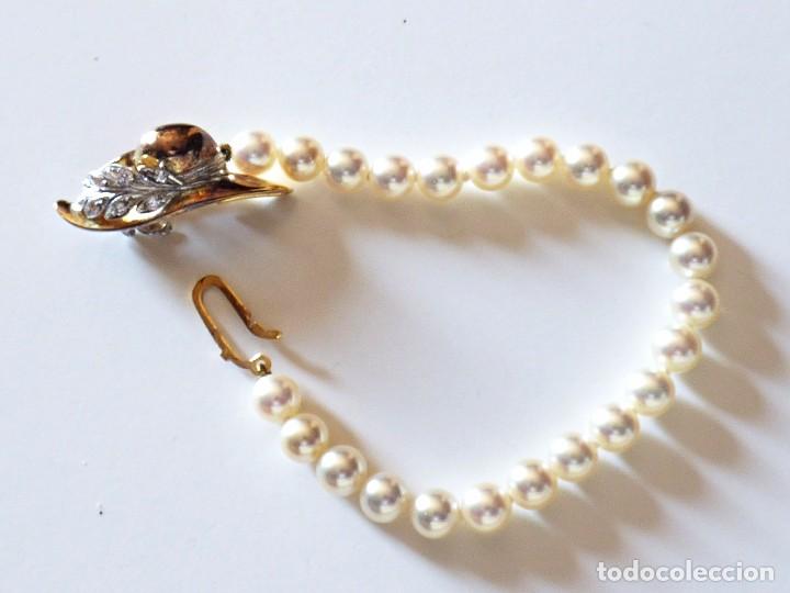Joyeria: PULSERA DE PLATA DORADA Y PERLAS DE MANACOR. A&Ntilde;OS 90 - Foto 3