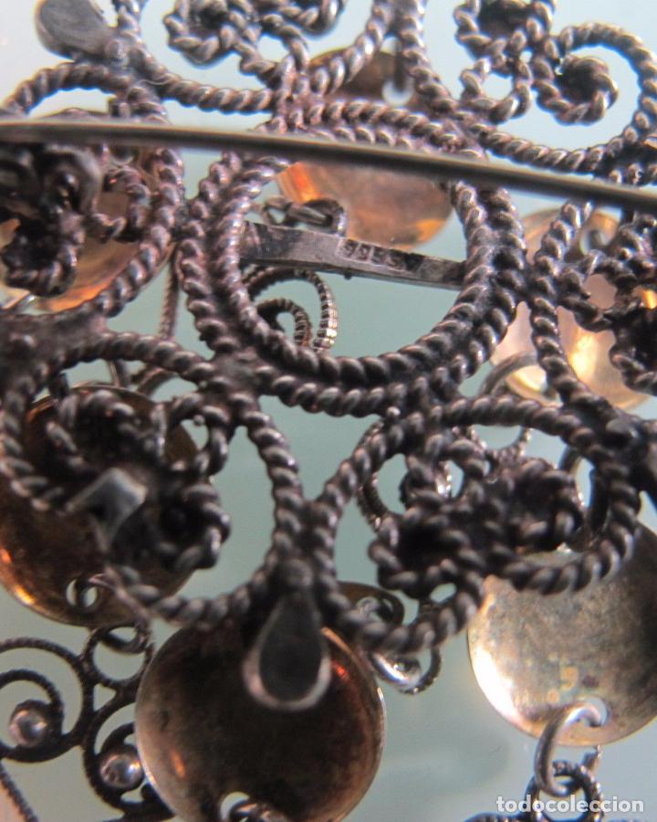 Joyeria: ANTIGUO BROCHE DE PLATA Y PLATA DORADA - Foto 2