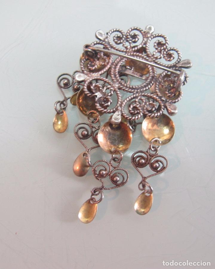 Joyeria: ANTIGUO BROCHE DE PLATA Y PLATA DORADA - Foto 3
