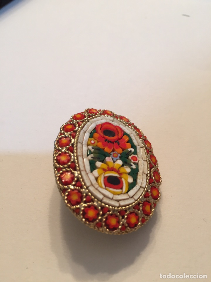 Joyeria: Antiguo broche hecho con la t&eacute;cnica de micro-mosaico. - Foto 4