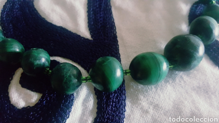 Joyeria: Collar de malaquitas con broche de plata - Foto 4