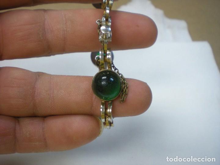 Joyeria: Pulsera dorada y cuentas verdes d 6cm - Foto 3