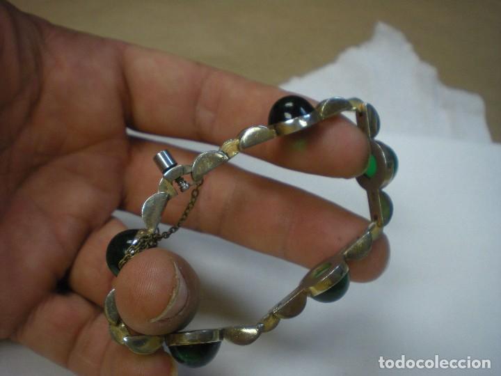 Joyeria: Pulsera dorada y cuentas verdes d 6cm - Foto 4