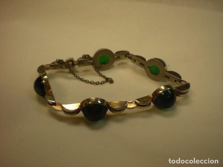 Joyeria: Pulsera dorada y cuentas verdes d 6cm - Foto 5