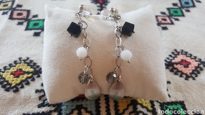 Joyeria: Pendientes largos de plata con piedras - Foto 2