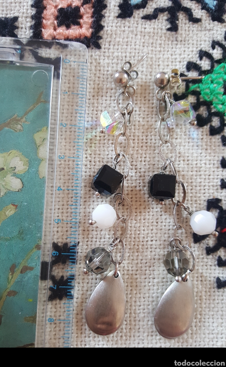 Joyeria: Pendientes largos de plata con piedras - Foto 4