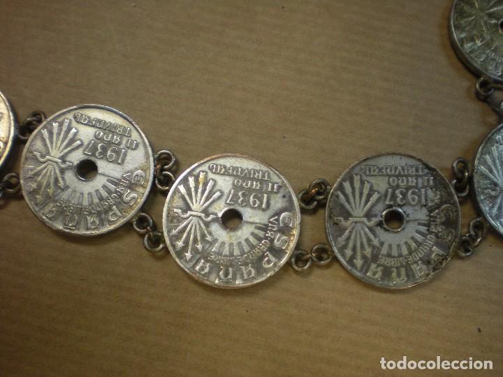 Joyeria: Pulsera con 8 monedas de 25 c&eacute;ntimos 1937  longitud 20cm - Foto 4
