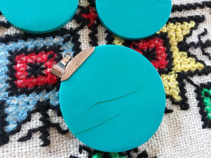 Joyeria: Conjunto de plata repujada con turquesas - Foto 4
