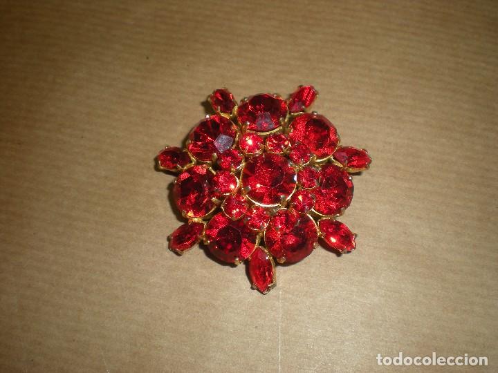Joyeria: broche de piedras rojas  di&aacute;metro 45mm - Foto 1