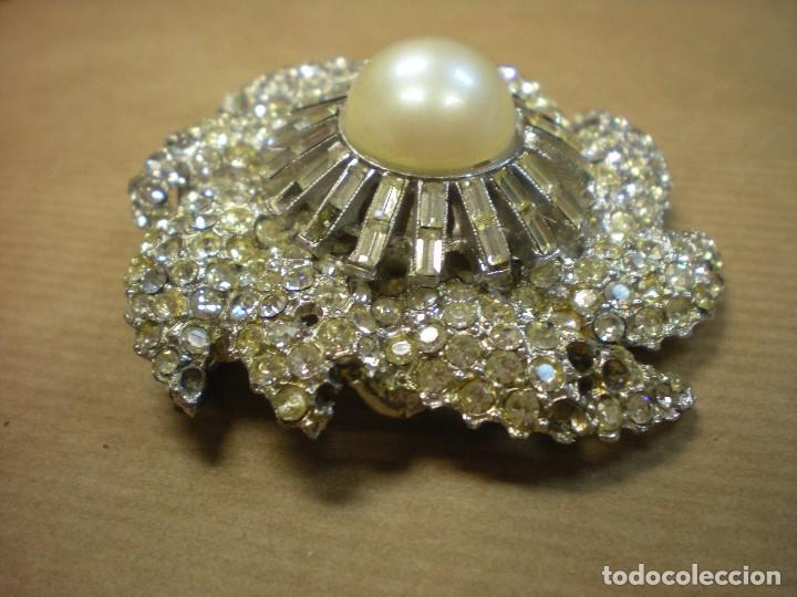 Joyeria: broche con perla y pedrer&iacute;a  d6,5cm - Foto 2
