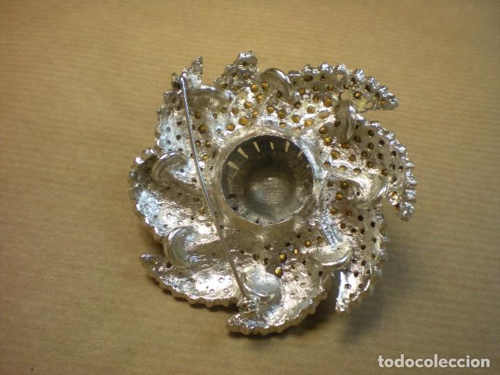 Joyeria: broche con perla y pedrer&iacute;a  d6,5cm - Foto 3