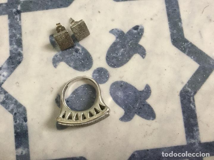 Joyeria: Conjunto de dise&ntilde;o: anillo y pendientes de plata - Foto 4