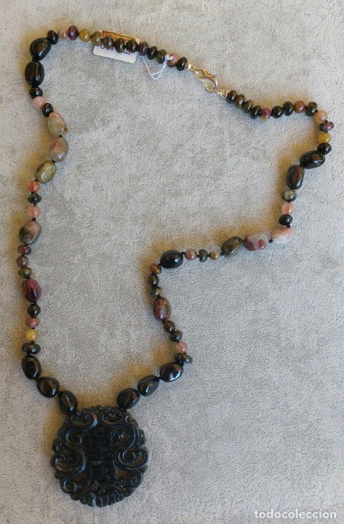 Joyeria: COLLAR DE TURMALINA CON MEDALL&Oacute;N DE JADE. - Foto 1