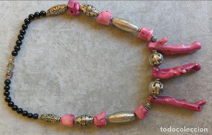 Joyeria: COLLAR DE CORAL ROSA CON &Oacute;NIX. - Foto 2