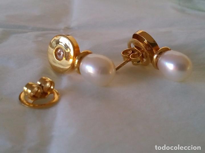 Joyeria: Pendientes de oro 18 kt y perla