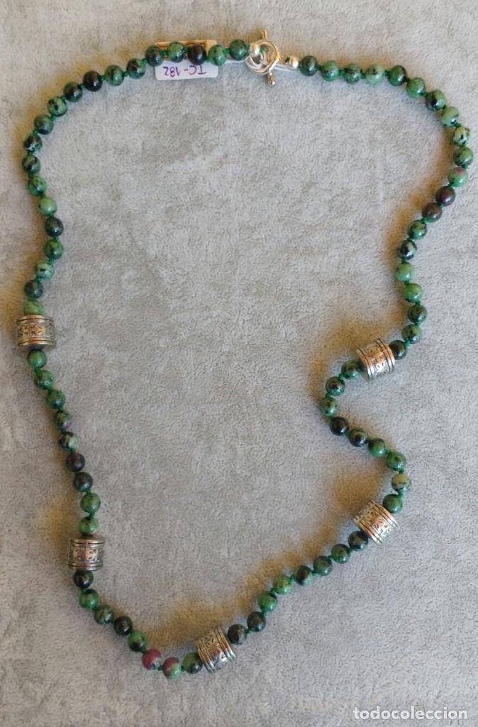 Joyeria: COLLAR DE ZOISITA Y PLATA. - Foto 1