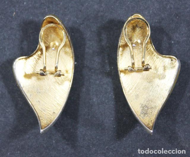 Joyeria: ANTIGUOS PENDIENTES DE PLATA CON BA&Ntilde;O DE ORO - Foto 2