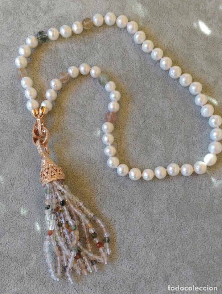 Joyeria: COLLAR DE PERLA Y CUARZO RUTILADO. - Foto 1