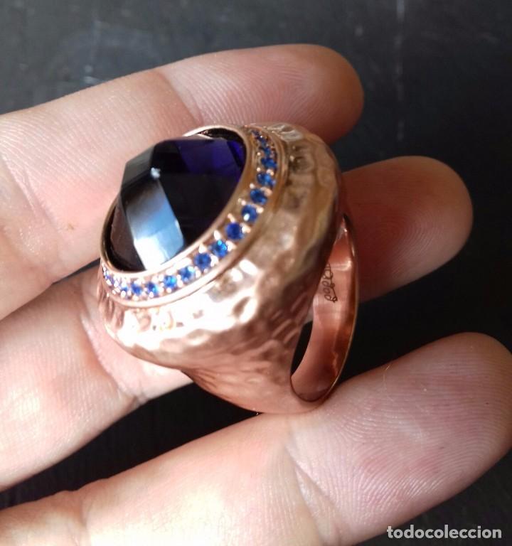 Joyeria: Anillo de bronce pulido y cristal - Foto 3