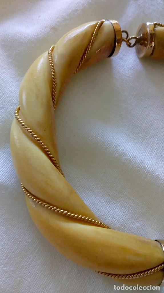 Joyeria: Pulsera de oro y marfil antigua - Foto 2
