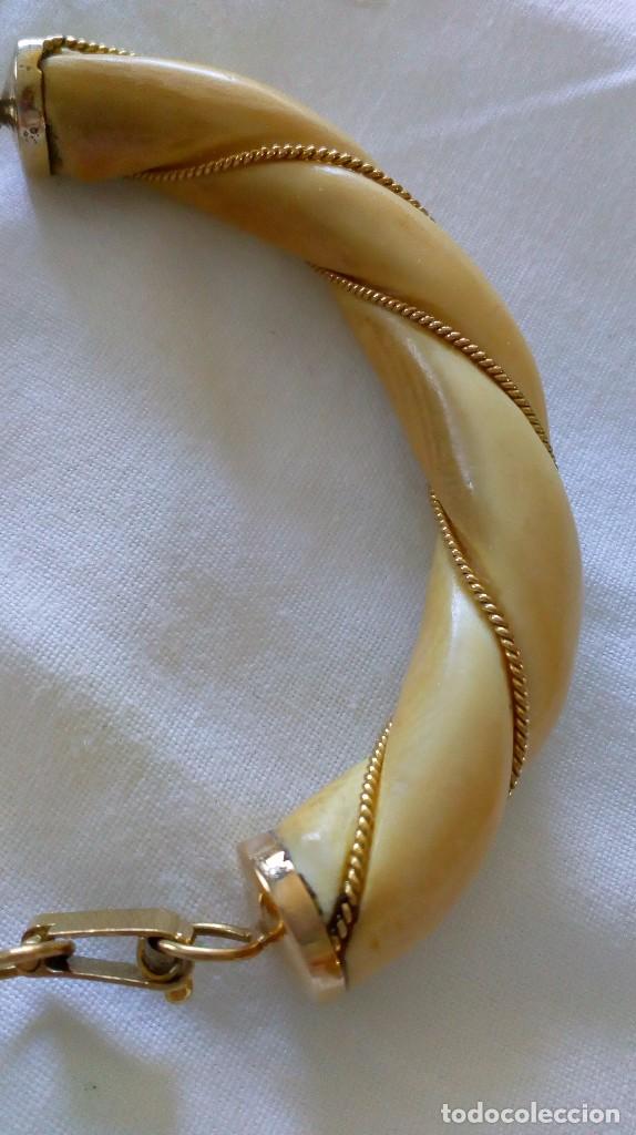 Joyeria: Pulsera de oro y marfil antigua - Foto 3